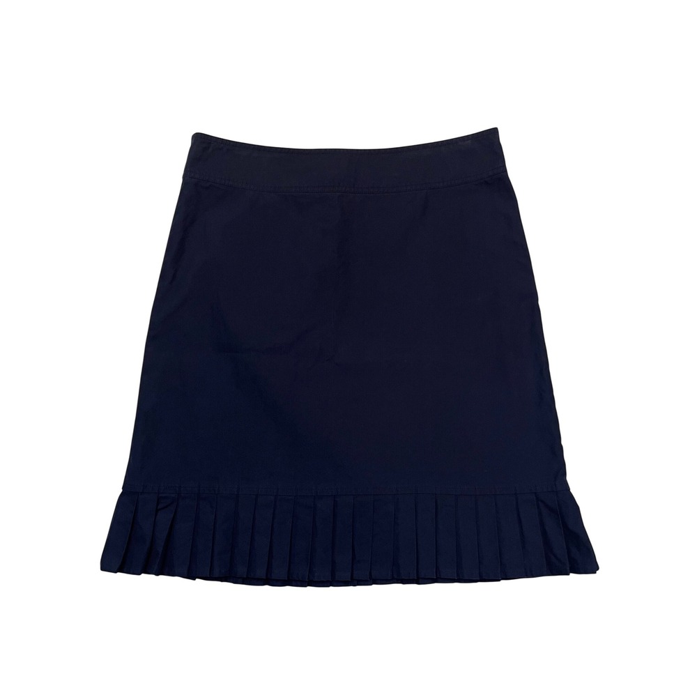 Nautica Navy Blue Pleated Hem Euro Summer Preppy Tennis Golf Mini Skirt Size 10